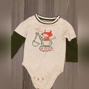 Garanimals 12m Baby Boys Bodysuit Construction Vehicle Fox Onesie
